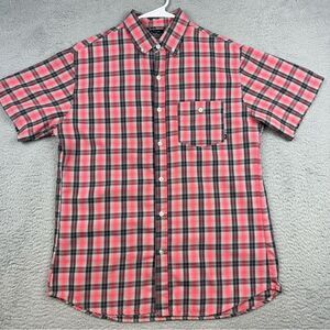 Nike 6.0 Shirt Mens Medium‎ Red Plaid Short Sleeve Button Front Skater Outdoor